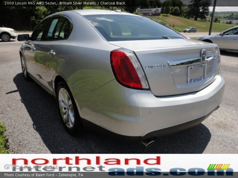 Brilliant Silver Metallic / Charcoal Black 2009 Lincoln MKS AWD Sedan