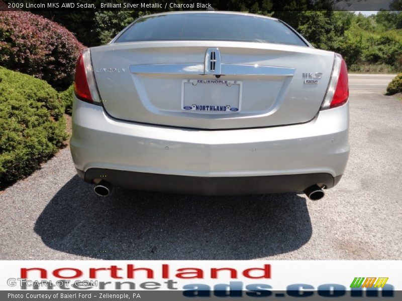 Brilliant Silver Metallic / Charcoal Black 2009 Lincoln MKS AWD Sedan