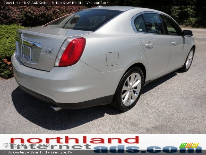 Brilliant Silver Metallic / Charcoal Black 2009 Lincoln MKS AWD Sedan