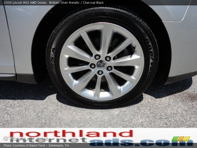 Brilliant Silver Metallic / Charcoal Black 2009 Lincoln MKS AWD Sedan