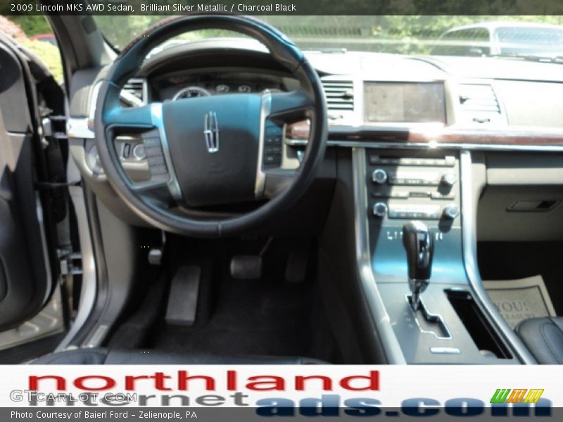 Brilliant Silver Metallic / Charcoal Black 2009 Lincoln MKS AWD Sedan