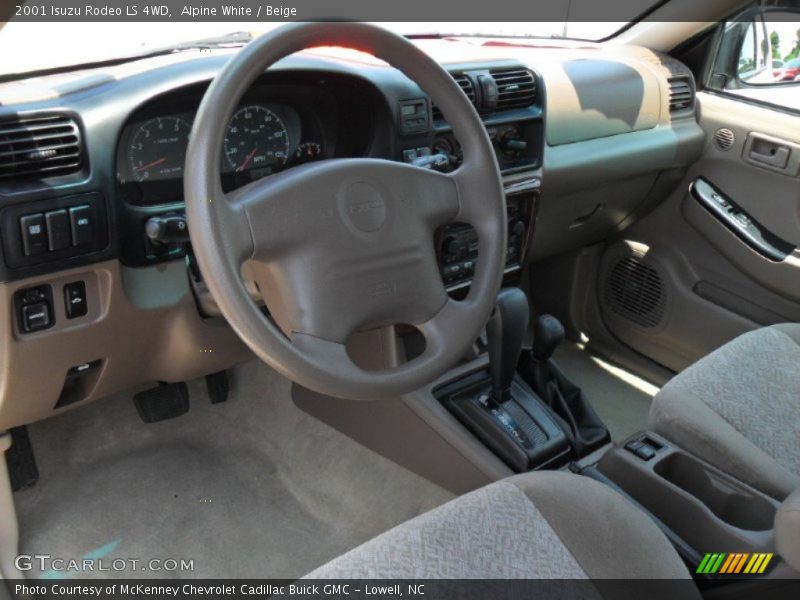  2001 Rodeo LS 4WD Beige Interior