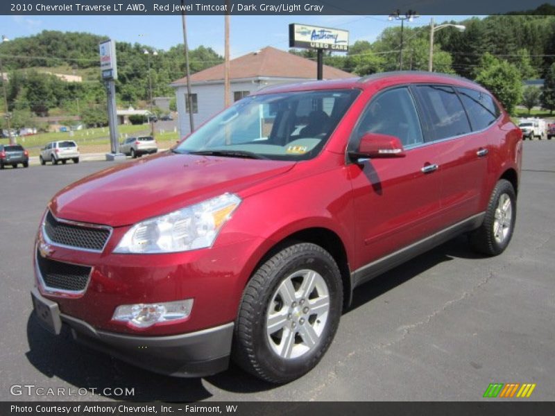 Red Jewel Tintcoat / Dark Gray/Light Gray 2010 Chevrolet Traverse LT AWD