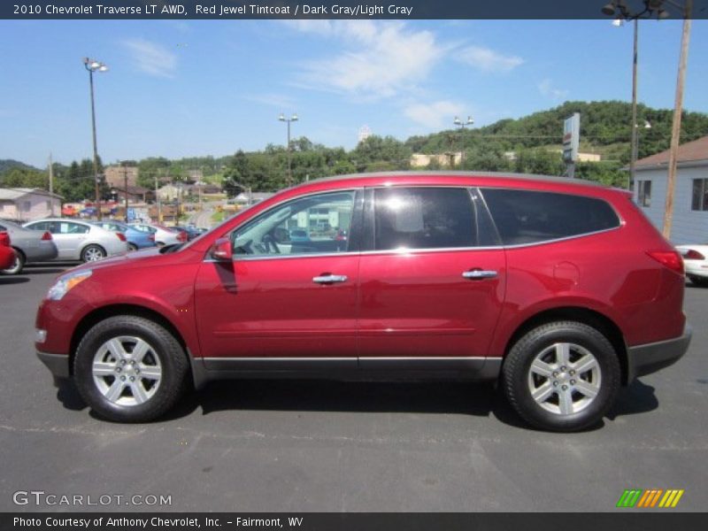 Red Jewel Tintcoat / Dark Gray/Light Gray 2010 Chevrolet Traverse LT AWD