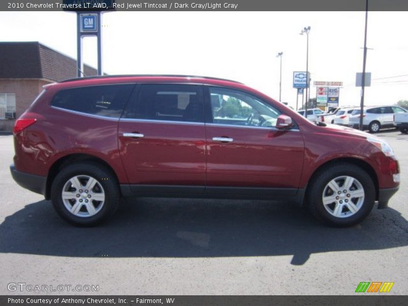 Red Jewel Tintcoat / Dark Gray/Light Gray 2010 Chevrolet Traverse LT AWD