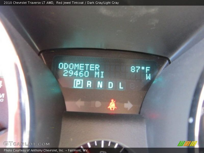 Red Jewel Tintcoat / Dark Gray/Light Gray 2010 Chevrolet Traverse LT AWD