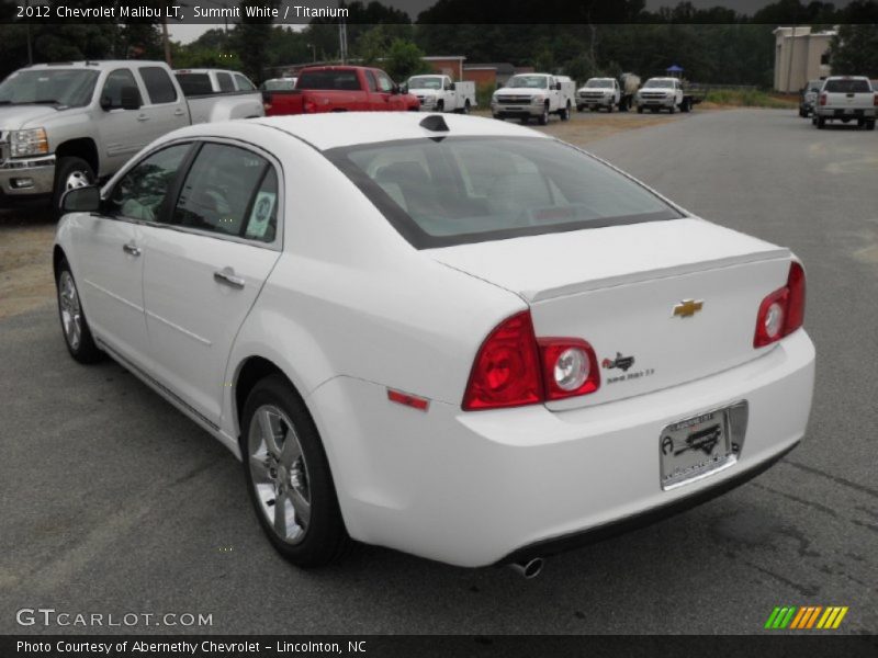 Summit White / Titanium 2012 Chevrolet Malibu LT