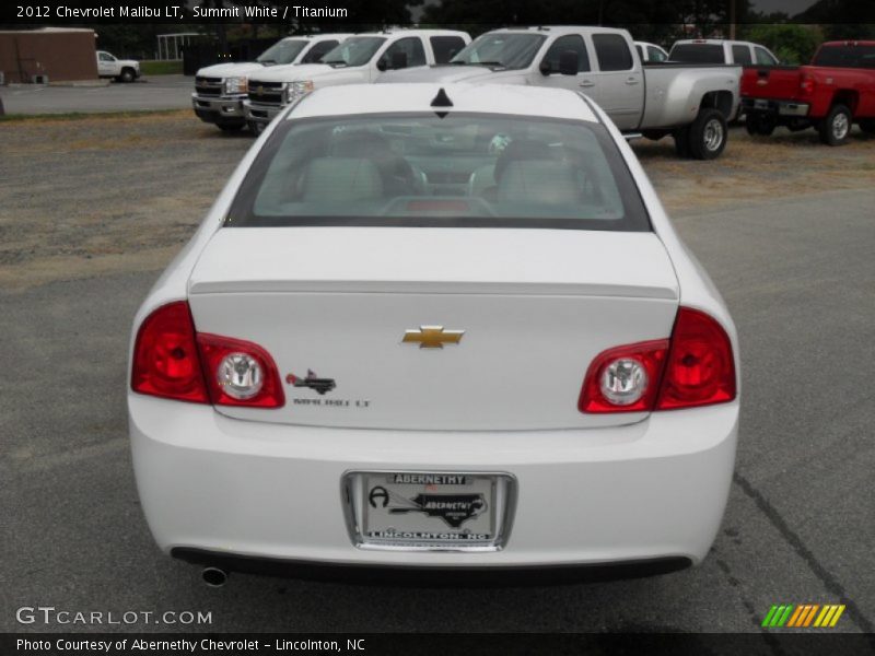 Summit White / Titanium 2012 Chevrolet Malibu LT