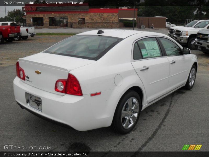 Summit White / Titanium 2012 Chevrolet Malibu LT