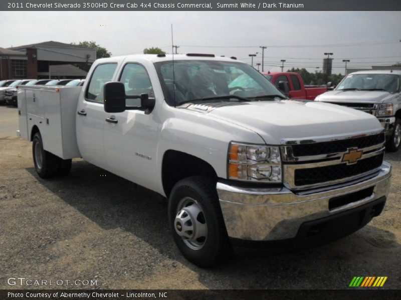 Summit White / Dark Titanium 2011 Chevrolet Silverado 3500HD Crew Cab 4x4 Chassis Commercial