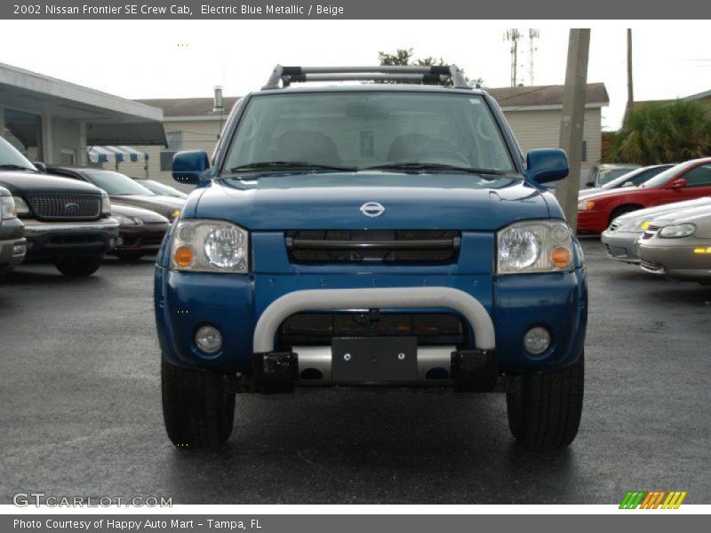 Electric Blue Metallic / Beige 2002 Nissan Frontier SE Crew Cab