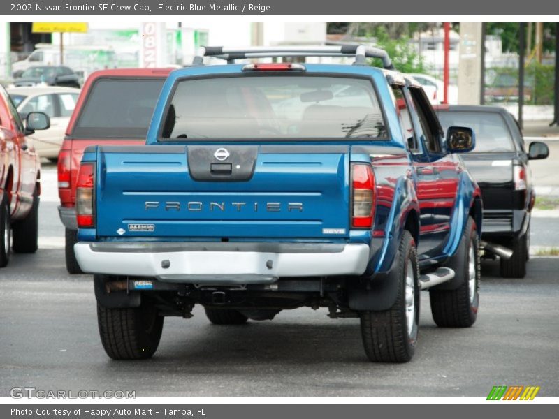 Electric Blue Metallic / Beige 2002 Nissan Frontier SE Crew Cab