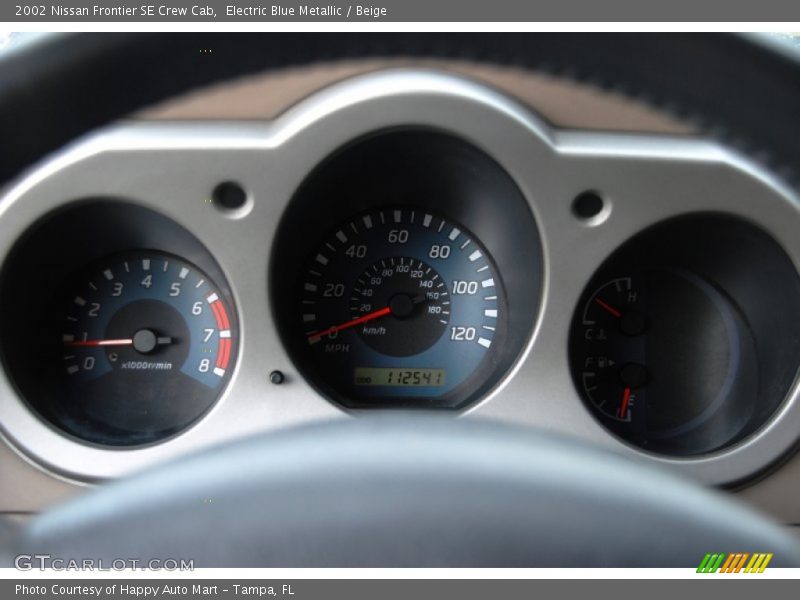 Electric Blue Metallic / Beige 2002 Nissan Frontier SE Crew Cab