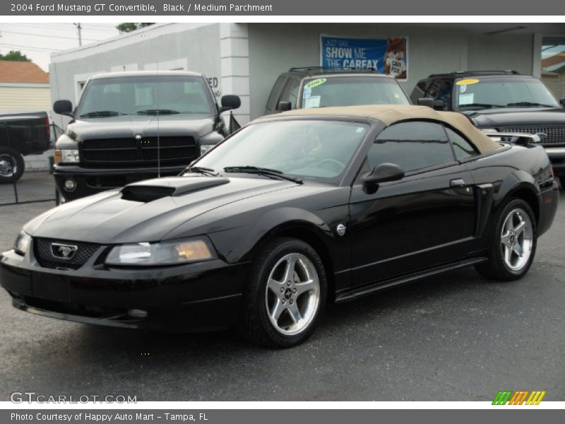 Black / Medium Parchment 2004 Ford Mustang GT Convertible