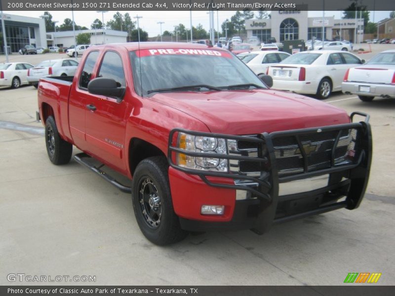 Victory Red / Light Titanium/Ebony Accents 2008 Chevrolet Silverado 1500 Z71 Extended Cab 4x4