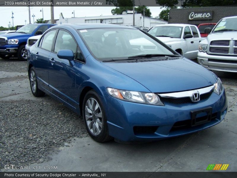 Atomic Blue Metallic / Gray 2009 Honda Civic EX Sedan