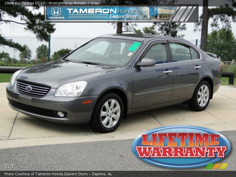 Midnight Gray Metallic / Gray 2008 Kia Optima EX V6