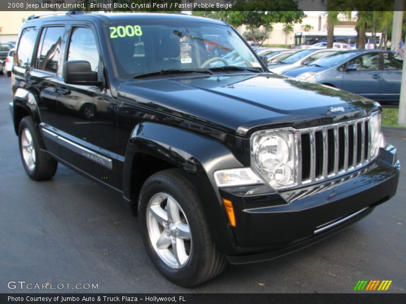Brilliant Black Crystal Pearl / Pastel Pebble Beige 2008 Jeep Liberty Limited