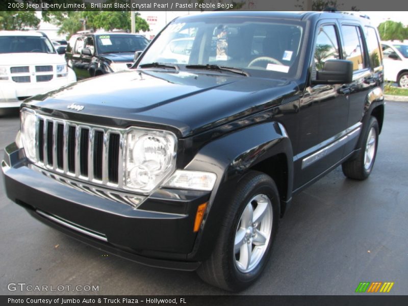 Brilliant Black Crystal Pearl / Pastel Pebble Beige 2008 Jeep Liberty Limited