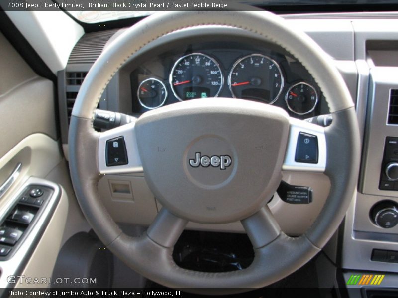 Brilliant Black Crystal Pearl / Pastel Pebble Beige 2008 Jeep Liberty Limited