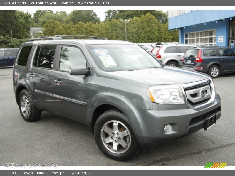 Sterling Gray Metallic / Beige 2009 Honda Pilot Touring 4WD