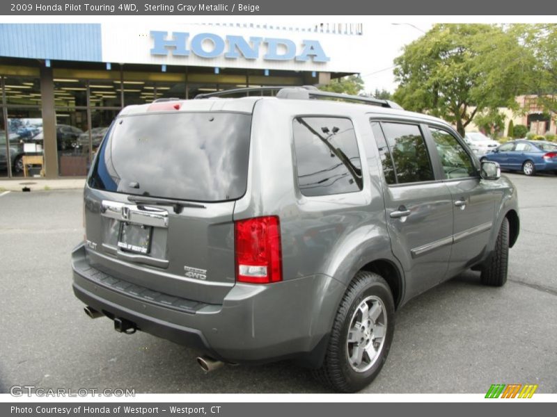 Sterling Gray Metallic / Beige 2009 Honda Pilot Touring 4WD