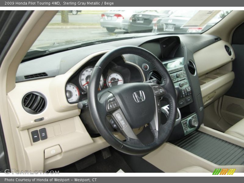Sterling Gray Metallic / Beige 2009 Honda Pilot Touring 4WD