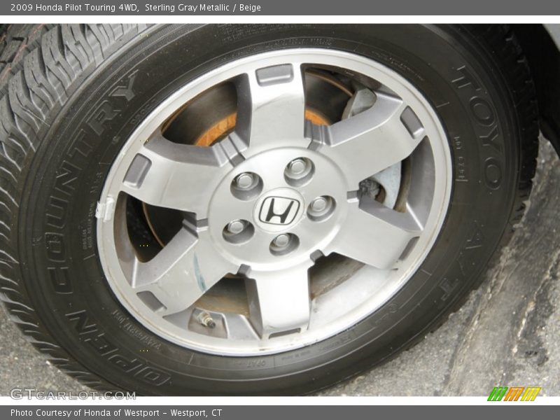 Sterling Gray Metallic / Beige 2009 Honda Pilot Touring 4WD