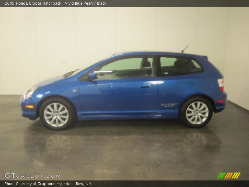 Vivid Blue Pearl / Black 2005 Honda Civic Si Hatchback