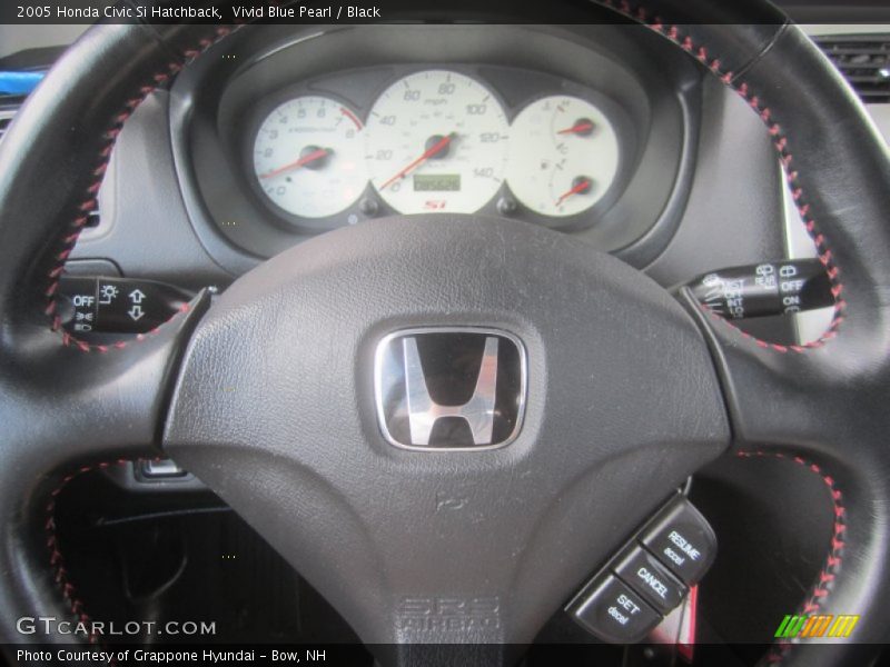 Vivid Blue Pearl / Black 2005 Honda Civic Si Hatchback