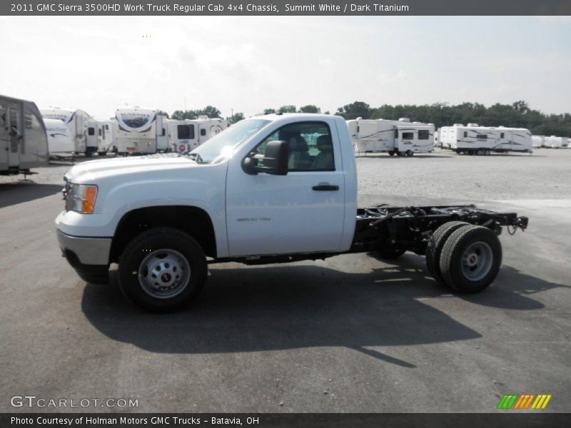 Summit White / Dark Titanium 2011 GMC Sierra 3500HD Work Truck Regular Cab 4x4 Chassis