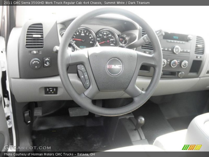 Summit White / Dark Titanium 2011 GMC Sierra 3500HD Work Truck Regular Cab 4x4 Chassis