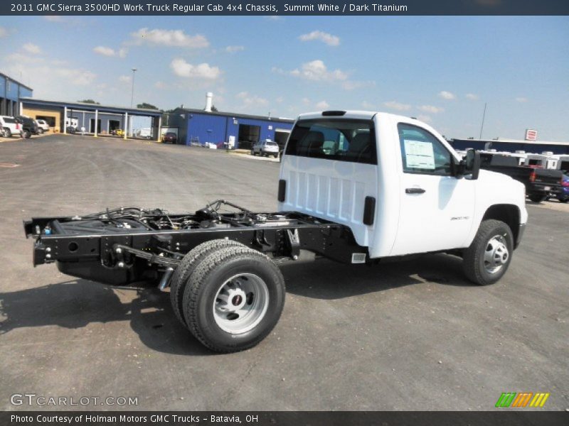  2011 Sierra 3500HD Work Truck Regular Cab 4x4 Chassis Summit White