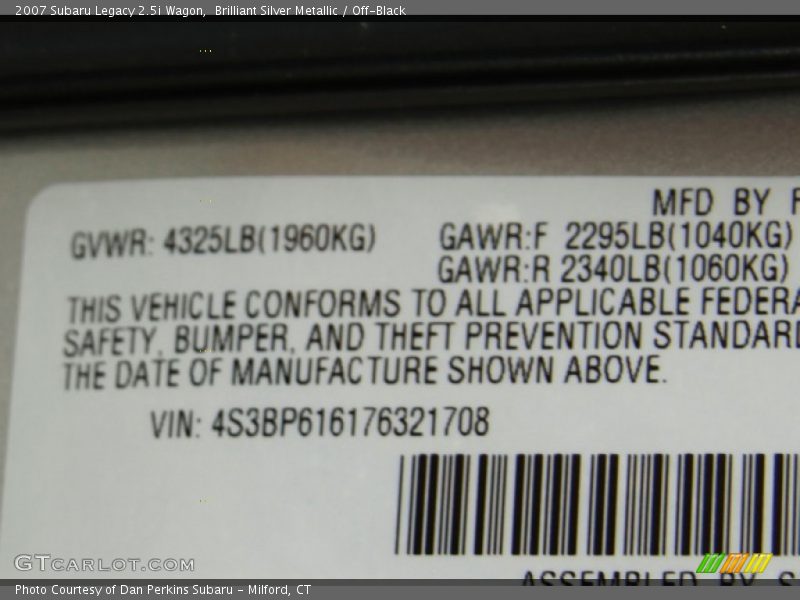Brilliant Silver Metallic / Off-Black 2007 Subaru Legacy 2.5i Wagon