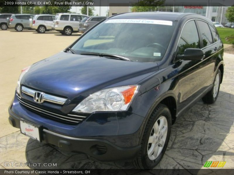 Royal Blue Pearl / Gray 2009 Honda CR-V EX 4WD