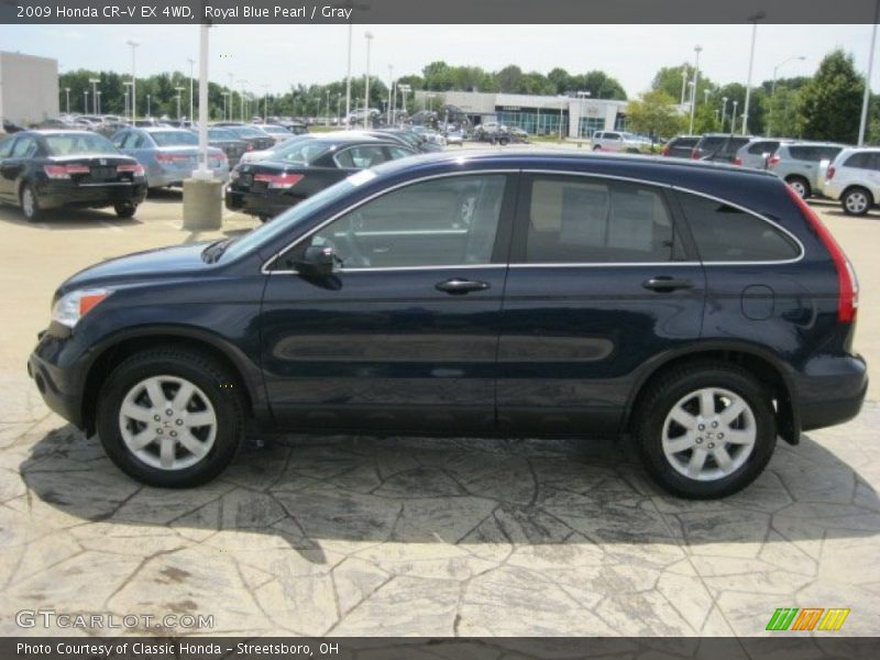 Royal Blue Pearl / Gray 2009 Honda CR-V EX 4WD