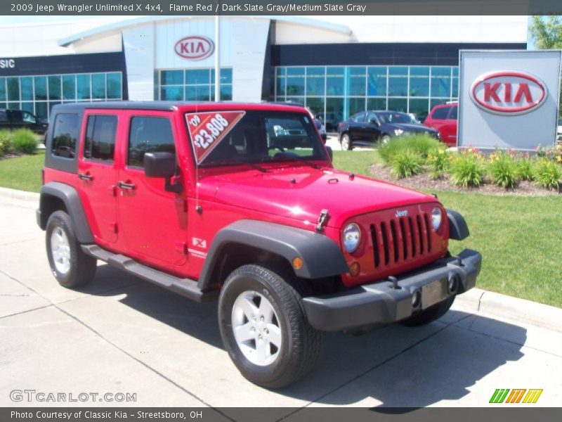 Flame Red / Dark Slate Gray/Medium Slate Gray 2009 Jeep Wrangler Unlimited X 4x4