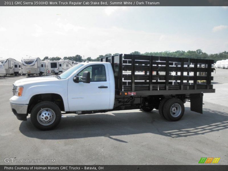  2011 Sierra 3500HD Work Truck Regular Cab Stake Bed Summit White
