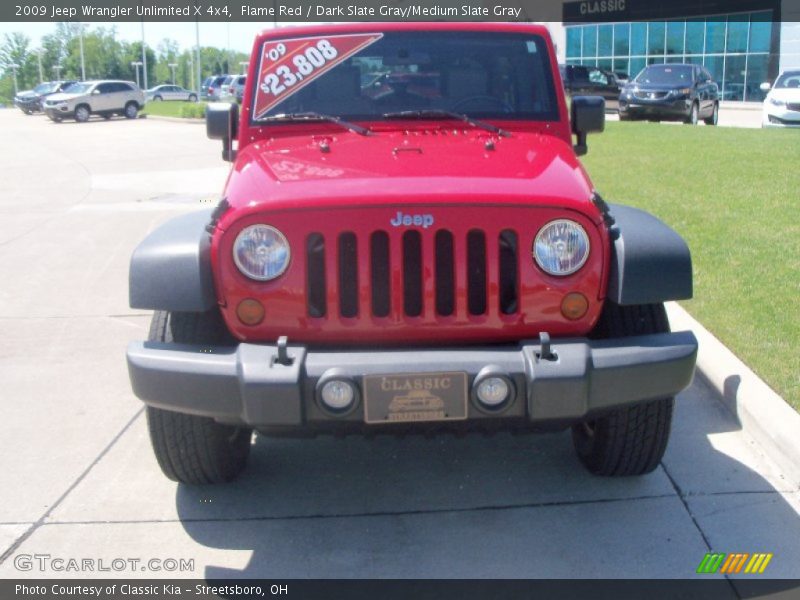 Flame Red / Dark Slate Gray/Medium Slate Gray 2009 Jeep Wrangler Unlimited X 4x4