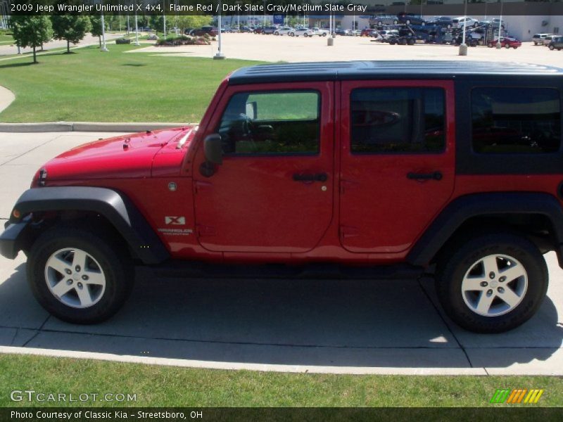 Flame Red / Dark Slate Gray/Medium Slate Gray 2009 Jeep Wrangler Unlimited X 4x4
