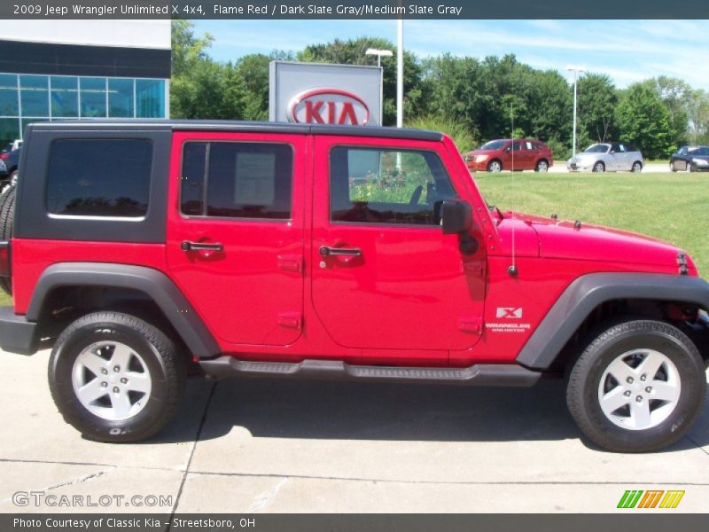 Flame Red / Dark Slate Gray/Medium Slate Gray 2009 Jeep Wrangler Unlimited X 4x4
