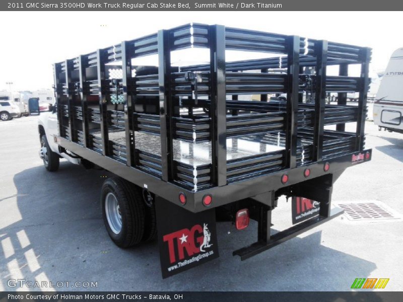 Summit White / Dark Titanium 2011 GMC Sierra 3500HD Work Truck Regular Cab Stake Bed