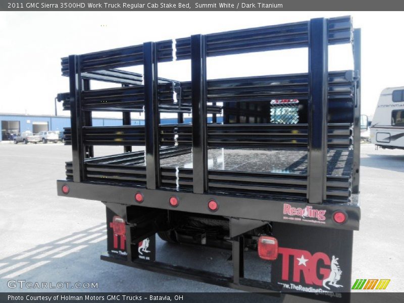 Summit White / Dark Titanium 2011 GMC Sierra 3500HD Work Truck Regular Cab Stake Bed