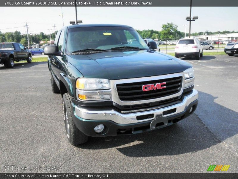 Polo Green Metallic / Dark Pewter 2003 GMC Sierra 2500HD SLE Extended Cab 4x4