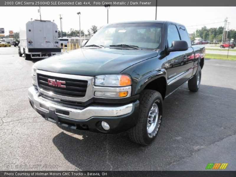 Polo Green Metallic / Dark Pewter 2003 GMC Sierra 2500HD SLE Extended Cab 4x4