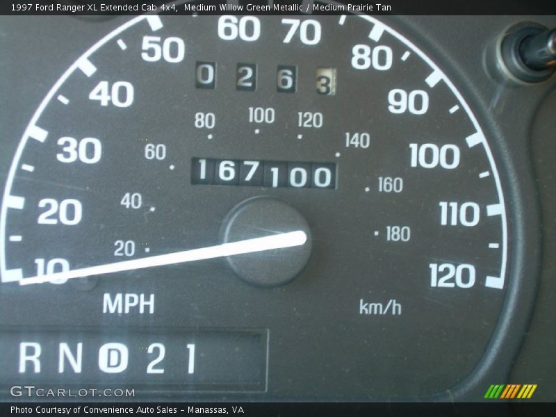 Medium Willow Green Metallic / Medium Prairie Tan 1997 Ford Ranger XL Extended Cab 4x4