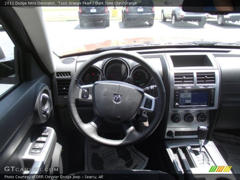 Toxic Orange Pearl / Dark Slate Gray/Orange 2011 Dodge Nitro Detonator