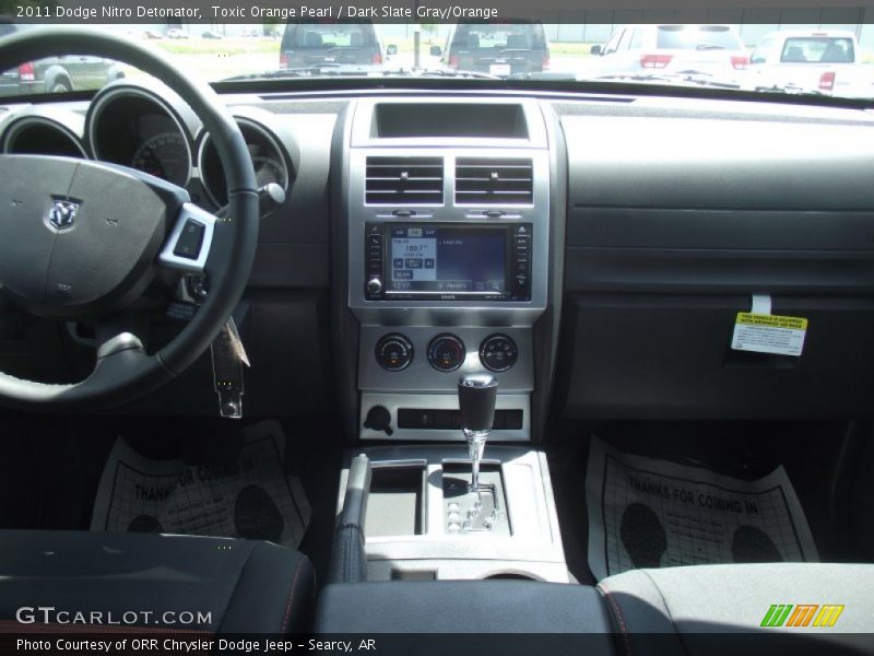 Toxic Orange Pearl / Dark Slate Gray/Orange 2011 Dodge Nitro Detonator
