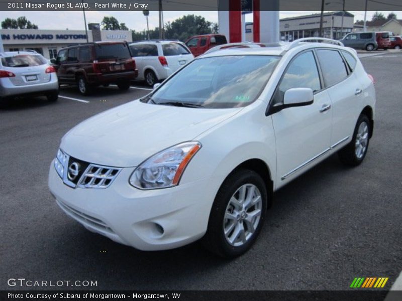 Pearl White / Gray 2011 Nissan Rogue SL AWD