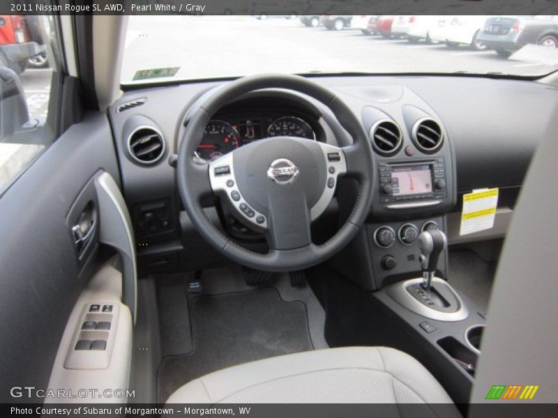 Pearl White / Gray 2011 Nissan Rogue SL AWD